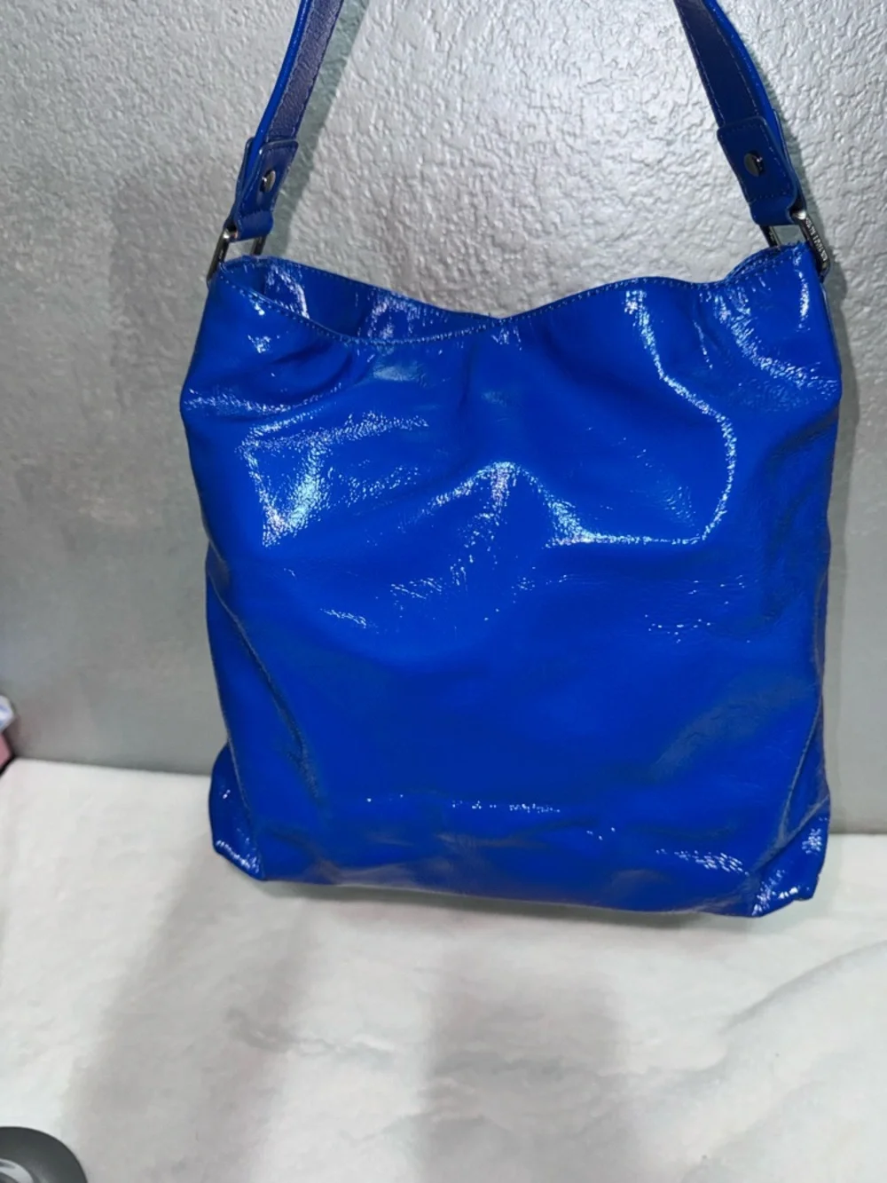 Patent Leather Shoulder Bag in Cobalt Blue - Picture 16 of 17